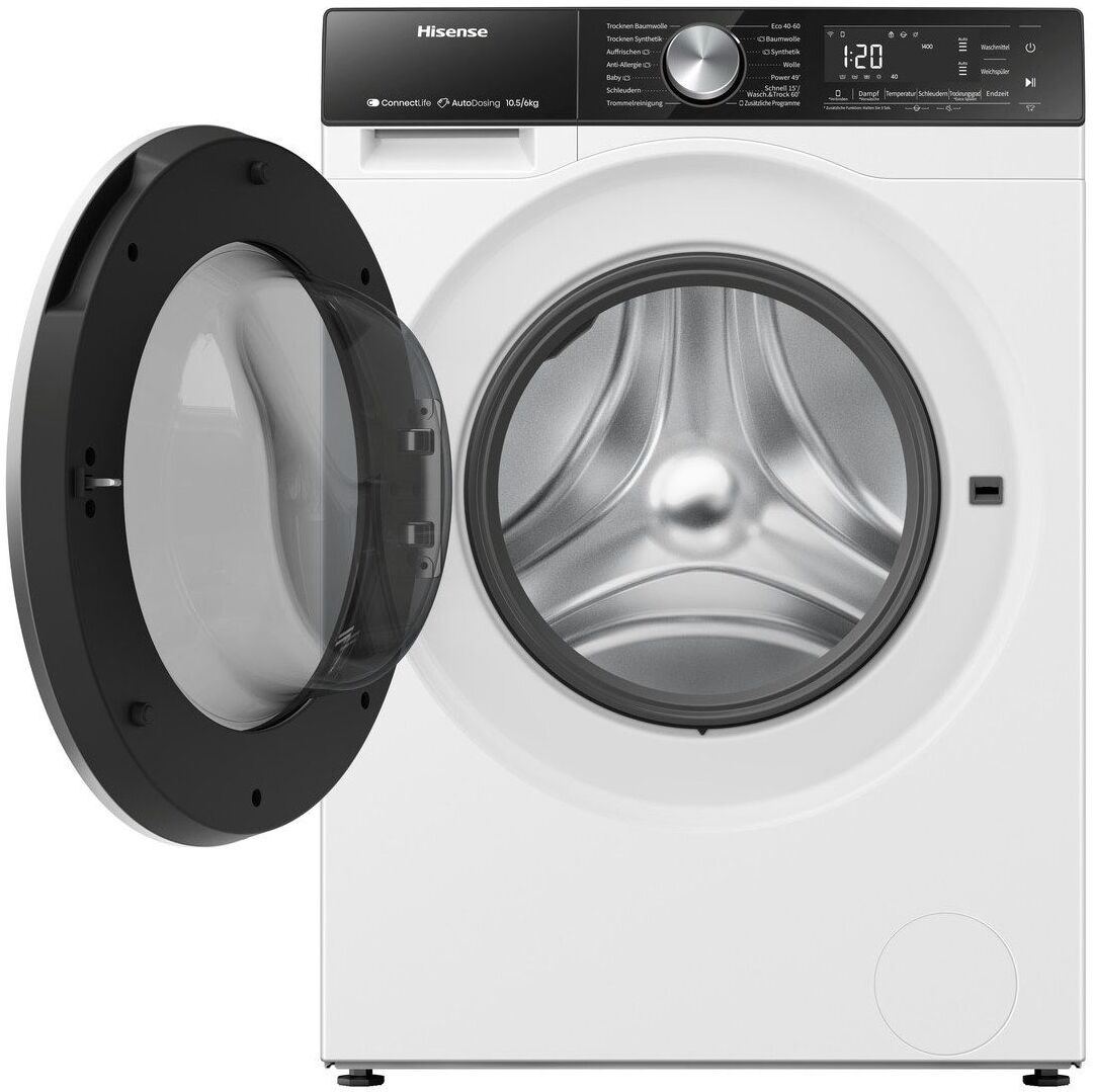 HISENSE Waschtrockner "WD5S1045BW", Wasch_Trocken_Zyklus: D, weiß, B:59,5cm H:84,5cm T:59cm, Waschtrockner, 10,5kg/ 6kg, Waschtrockner