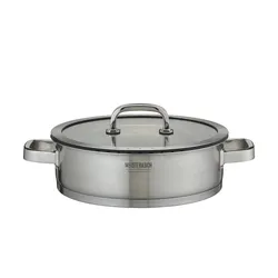 Meisterkoch Kochtopf  TRIBUS , silber , Edelstahl , Maße (cm): H: 8  Ø: 28