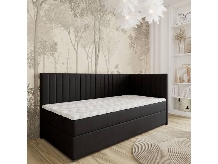 Masseno Boxspringbett ARIS mit Bettkästen 90x200 cm - Schwarz, KRONOS 07
