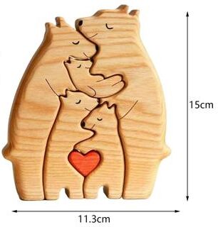 Uplift Essentials Bear Family Wooden Art Puzzle 5 Bears