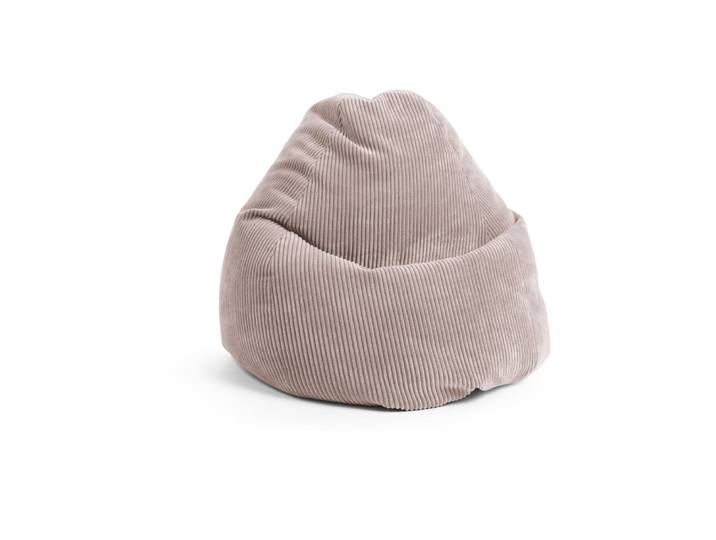 Pouf poire grand confort xl velours grosse cote rose 70x110 cm