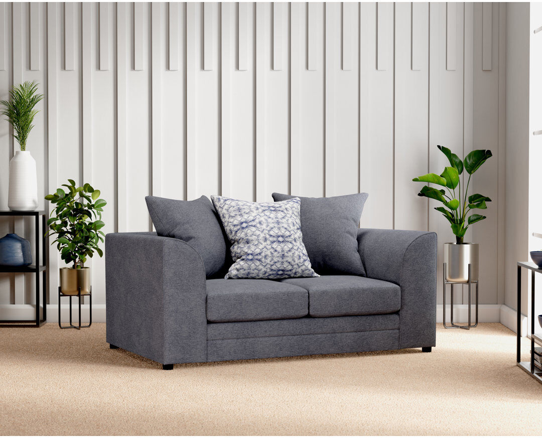 Hashtag Home Wynn 2 Seater Sofa Navy 84cm H X 150cm W X 90cm D