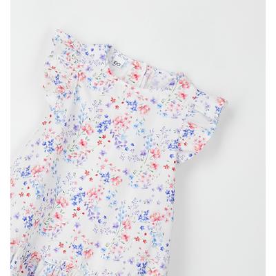 Sommerkleid IDO "BABY GIRL SUMMER DRESS", Mädchen, Gr. 116, EURO-Größen, bunt (light blau, pink), 100% Baumwolle, Kleider Sommerkleid