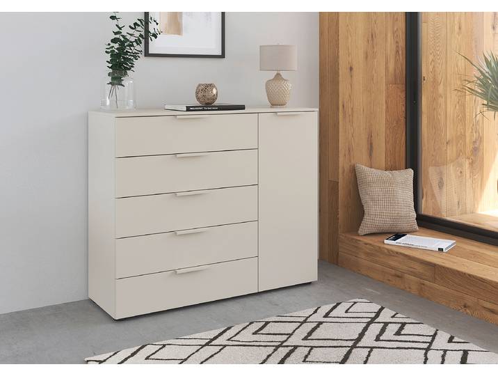 Commode Flipp à 1 porte 120 x 100 x 42cm Beige/Cachemire