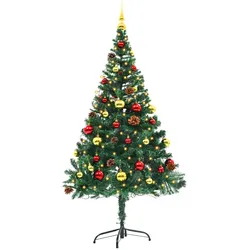 vidaXL Künstlicher Weihnachtsbaum mit Beleuchtung & Kugeln Grün 150 cm