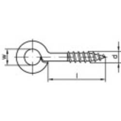 TOOLCRAFT Ringschraubösen Typ 1 (Ø x L) 4 mm x 12 mm Stahl galvanisch verzinkt 100 St. 159510