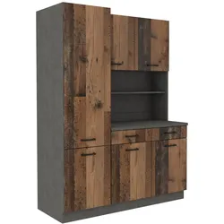 Buffet Küche Mario 150 Küchenzeile Küchenblock Einbauküche Old Wood Style Matera