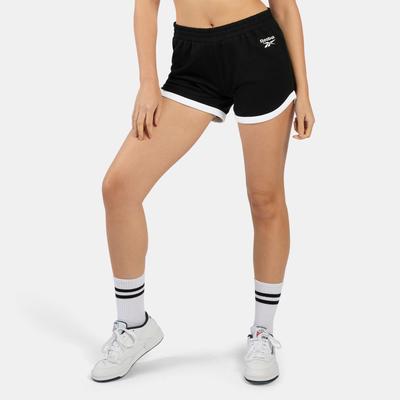 Sweatshorts REEBOK "ID COLORBLOCK SHORTS", Damen, Gr. XS, N-Gr, schwarz-weiß (schwarz), Obermaterial: 100% Baumwolle, Hosen Sweatshorts, aus Baumwolle, für Alltag und Freizeit