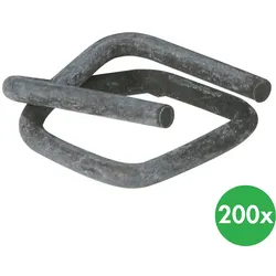 Drahtstahlklemme phosphatiert, für PP/PES-Bänder, 40 mm, 200 Stk.