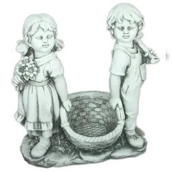 DELUKE Gartenfigur HANS Kunststoff Weiß 56x28x53cm Gartendeko Outdoor Figur