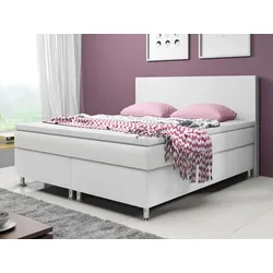 IHG Boxspringbett Madrid 180x200 cm Kunstleder Weiß