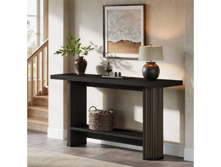 Table console - LITTLE TREE - Little Tree - 140x30x80 cm - Noir - 2 étagères