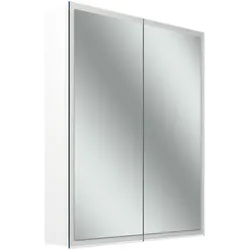 Schneider GLOW D2W Spiegelschrank, 2 Türen 30/30cm, 613x136x736mm, rundum Beleuchtung, Dim2Warm, 218.063.01.02, Ausführung: CH-Norm/Korpus weiss