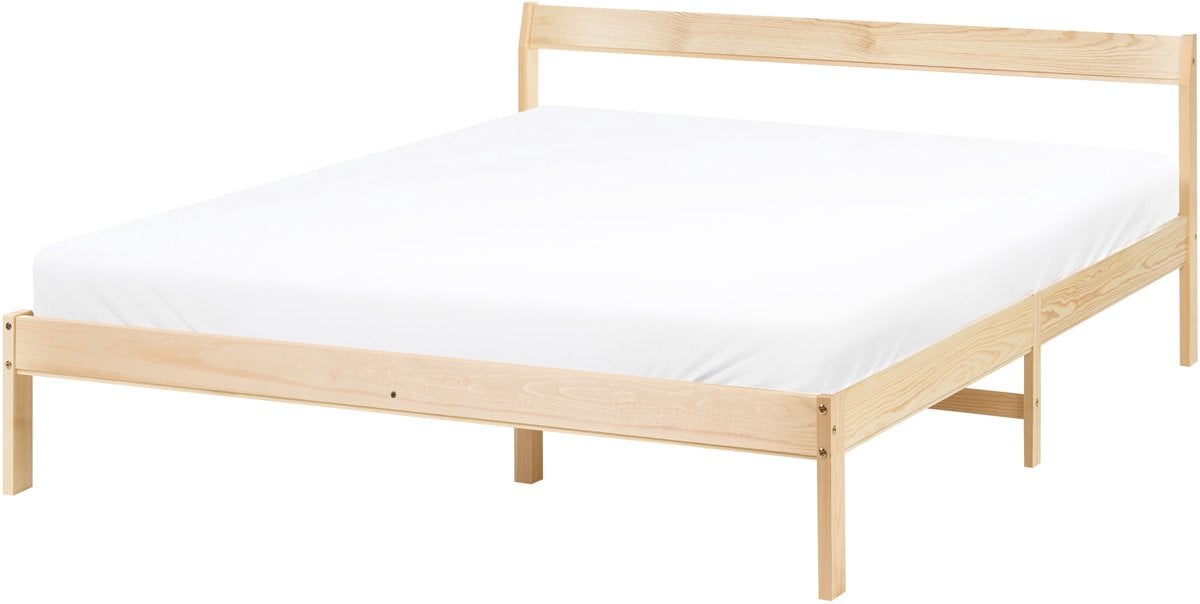 Beliani Tweepersoonsbed van massief hout - 140 x 200 cm