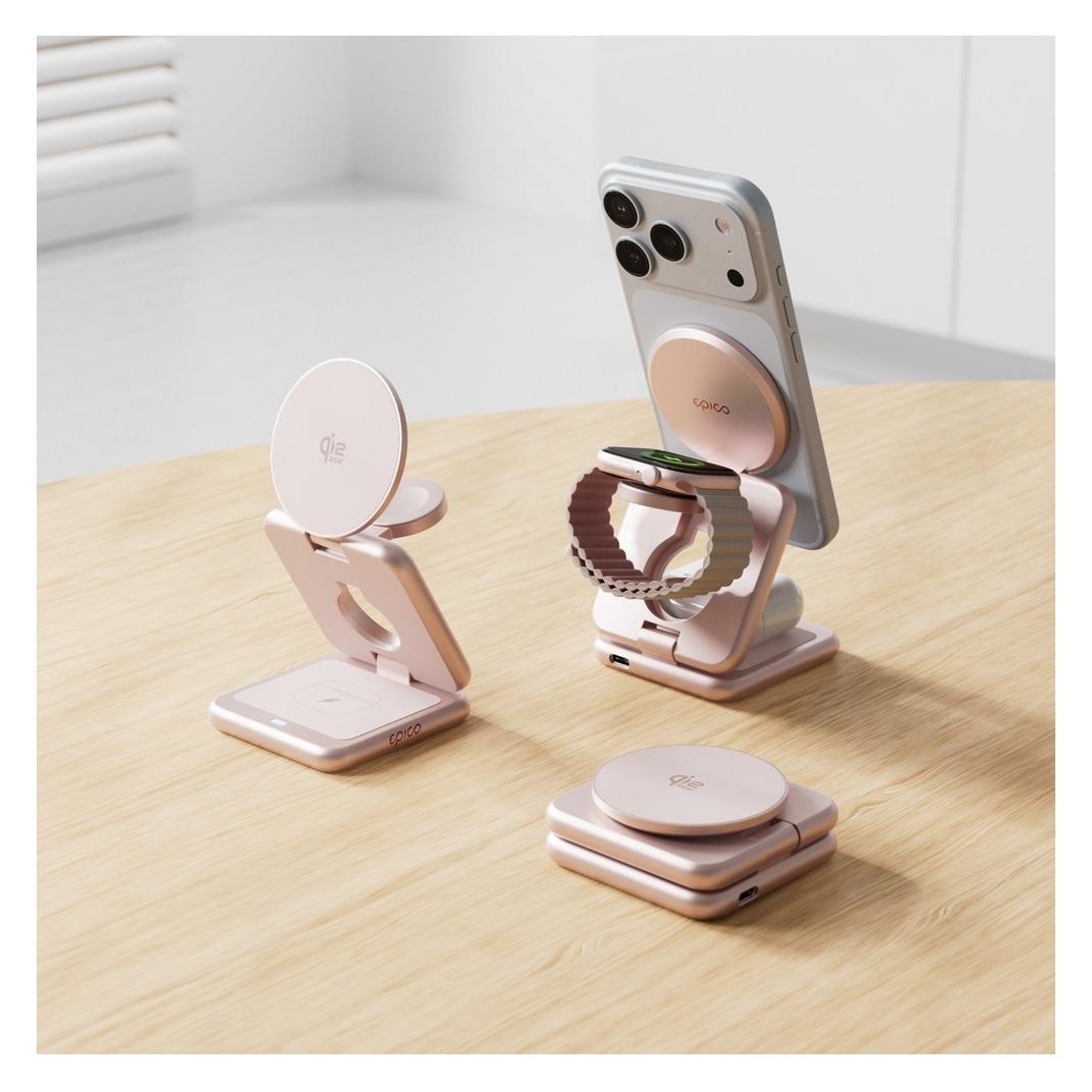 Epico UltraBase Qi2 25W 3in1 EF60, pink (9915112300007)