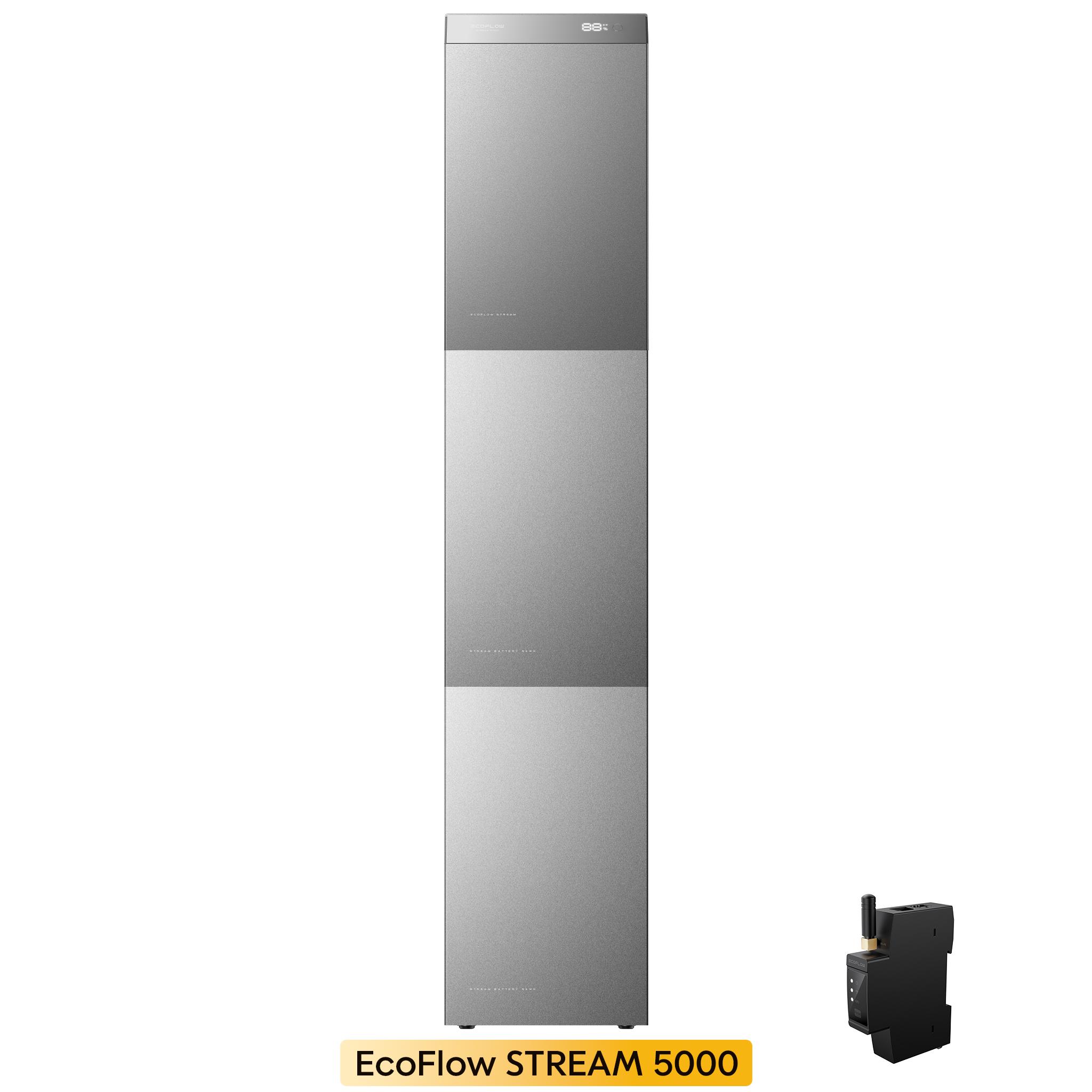 Powerness Balkonkraftwerk mit Speicher 15072Wh, EcoFlow Stream 5000 5024Wh Speicher mit 2x Stream EB 5000 Zusatzbatterie 5024Wh Speicher +SMART METER