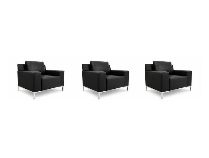 Xlmoebel Sessel Schwarzer Sessel Set Exklusive Ledersessel Designer Wohnzimmer (3-St., 3-tlg)