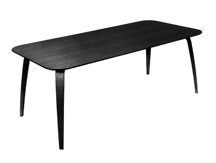 GUBI table rectangulaire DINING TABLE (Frêne noire - Bois)