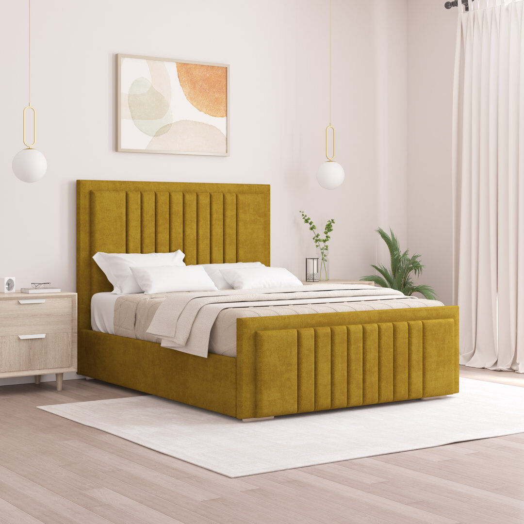Brayden Studio Alama Upholstered Panel Bed Turmeric Single (3')