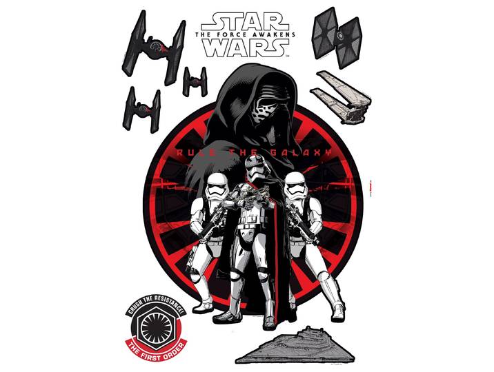 Wandtattoo KOMAR Star Wars First Order - Grösse 50 x 70 cm , rot (rot, schwarz), B:50cm H:70cm, Folie, Wandtattoos, Wandtattoo, selbstklebend, Wandsticker, Kinderzimmer
