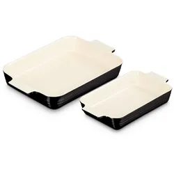 LE CREUSET Auflaufform 2er Set schwarz KLASSIK - B/H/T ca. 22.00x8.00x25.00