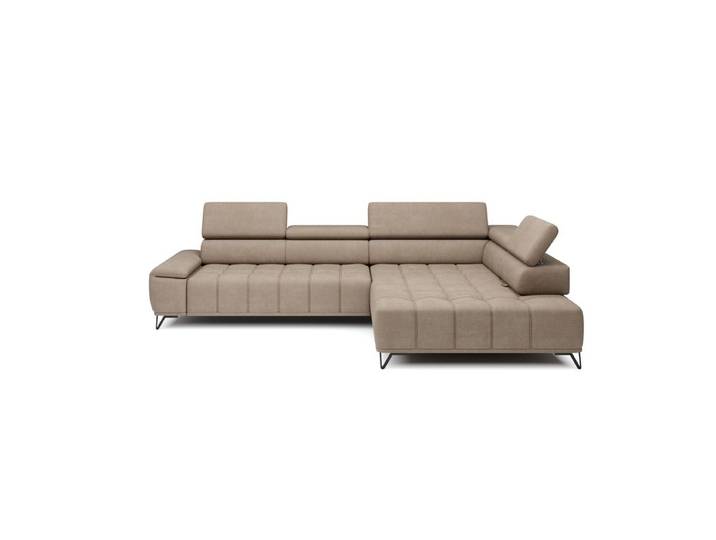 Canapé d'angle droit relax PALLADIO tissu eden beige