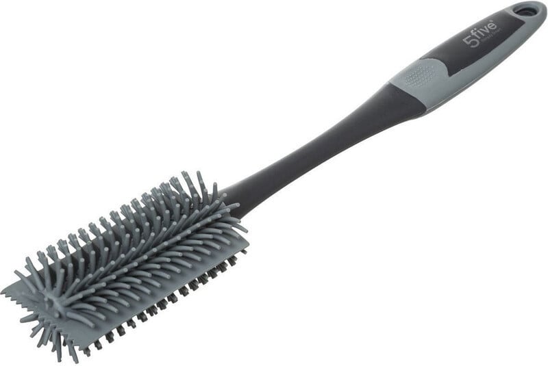 5five rubberen flessenborstel - grijs - 35 cm