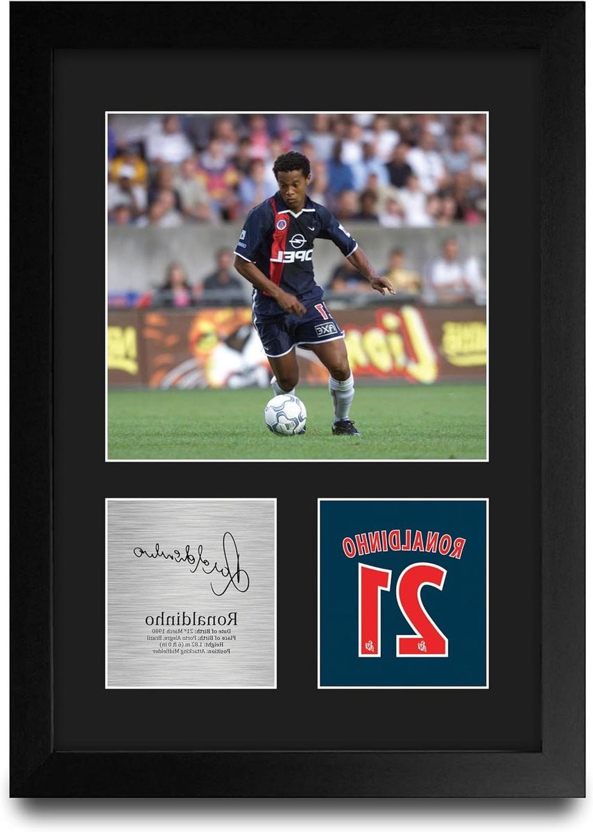 Voetbal Poster met Handtekening - A4 - Zwart