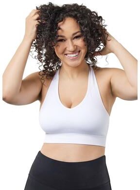 Plus Size Women's The Lea Cooling Low-Impact Racerback Sports Bra by Leading Lady in White (Size L)