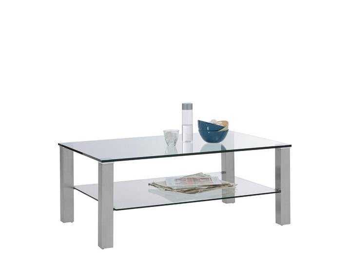 Novel Couchtisch, Klar, Edelstahl, Metall, Glas, rechteckig, eckig, 70x43x110 cm, Wohnzimmer, Wohnzimmertische, Couchtische, Couchtische Glas