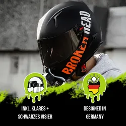 Broken Head BeProud Sport Orange Motorradhelm + Schwarzes Visier XXL (63-64 cm)