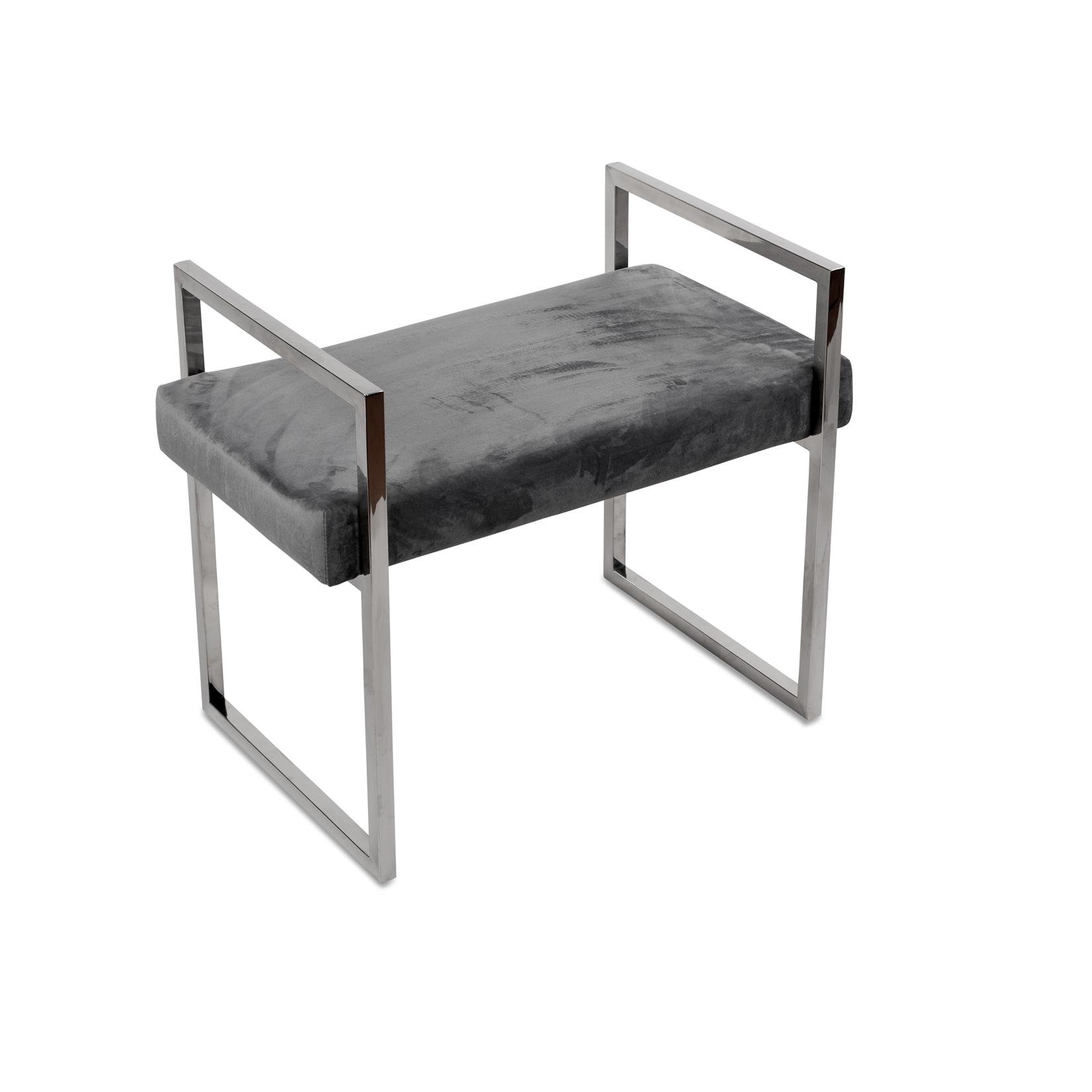 formano Hocker Edelstahl mit Samtpolster