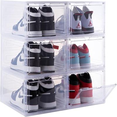 No 6 Pack Large Drop Front Shoe Boxes with Magnetic Door