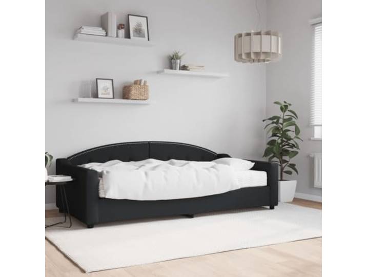 RJPLMFV Tagesbett, ausziehbar, Sofa mit Matratze, Schaumstoff, Schwarz, 100 x 200 cm
