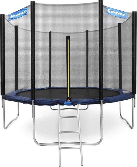 Famanu Trampolin Sicherheitsnetz - Rund - Schwarz-Blau - 427 cm