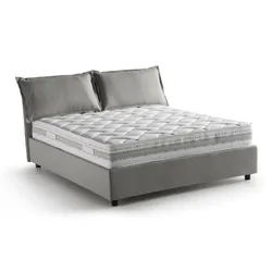 Amelinda – Doppelbett, Grau, Inklusive Matratze Made in Italy