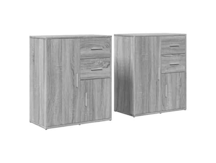 KGHFDVB Sideboard 2er Set Grau Sonoma-Eiche 60x31x70 cm Holzwerkstoff, Stauraum mit Schubladen, Standschrank, feucht abwischbar