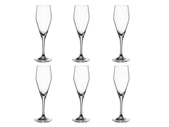 Lot de 6 coupes à champagne 220ml verre transparent