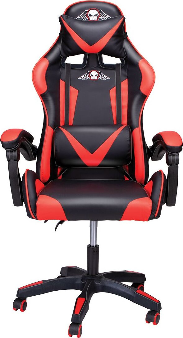 No Fear Gamingstoel Rood/Zwart met 360 graden draaibaar zitgedeelte en verstelbare hoogte van 46 tot 56 cm