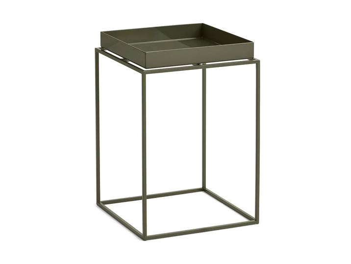 HAY Tray Table mittelhoher Beistelltisch Olivgrün, 30x30x44 cm