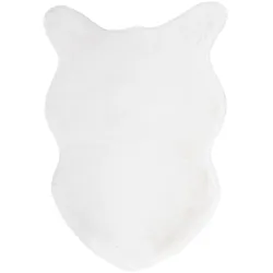 Teppich Kathlyn aus Polyester, modernes Design, organische Form, Weiß, pflegeleicht für Dein Zuhause