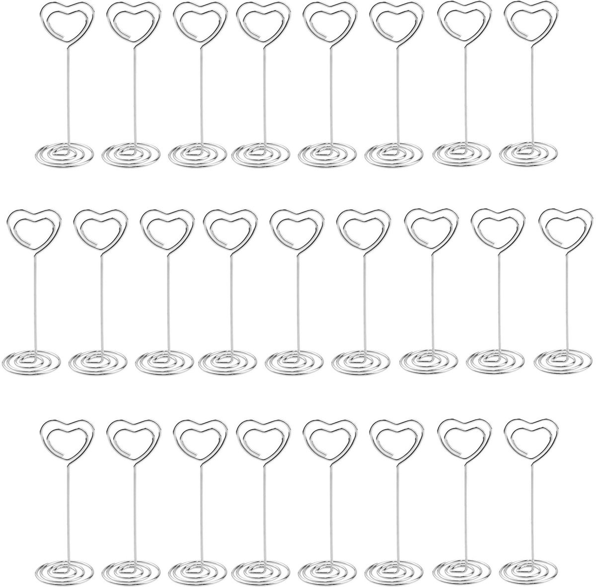 Dailygoods Memoclip 25 stuks - Hartvormige kaarthouder en fotohouder van hoogwaardig metaal