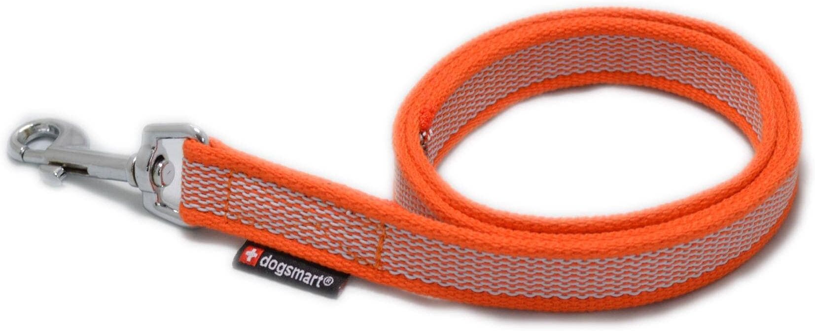 Hundeleine "gummiert 6 m / 20 mm mit Handschlaufe", orange, B:2cm L:6m, Polyester, Leinen, Hundeleine orange L/B: 6m x 2cm