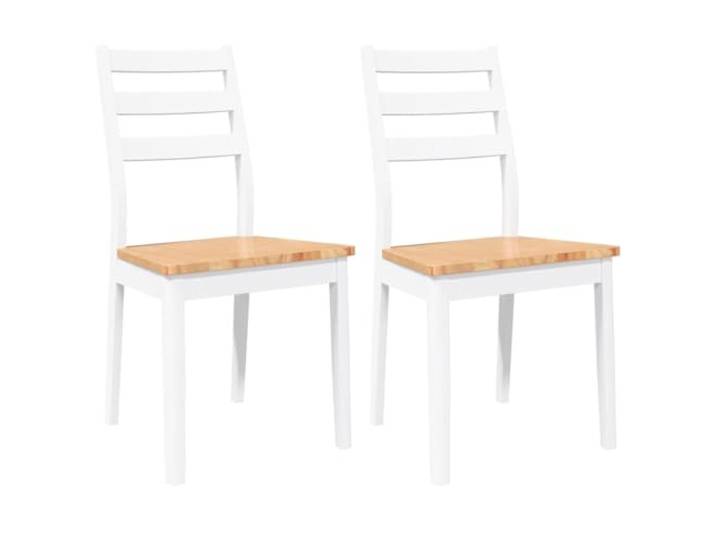 POUFGDR Essstühle, 2 Stück, weiß, Massivholz, Gummi Ergonomisches Design, bequeme Rückenlehne, Esszimmer, Wohnzimmer, Lesen, Entspannen, dichte Maserung, stoßfest