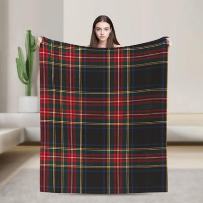 Shop Station Royal Stewart Tartan Throw Blanket Ultra Soft Coral Fleece Blanket For Sofa, Bed, Travel & Holiday Comfort e 30x40in