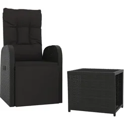 Helloshop26 - Gartenmöbel-Set Outdoor-Möbel 2-teiliges Set schwarzes Polyrattan und Stahl 02_0014199