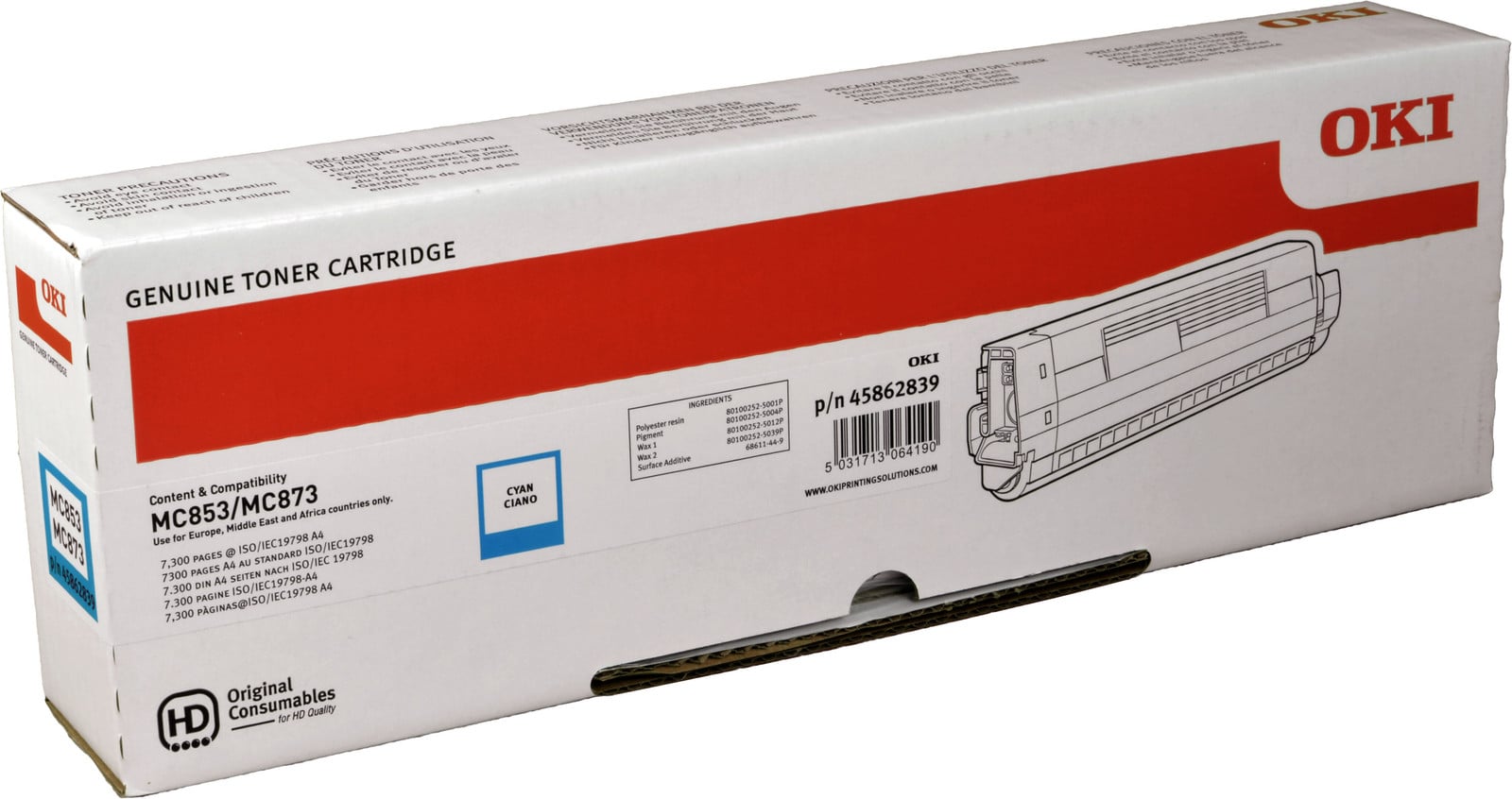 OKI Toner Cyan 45862839