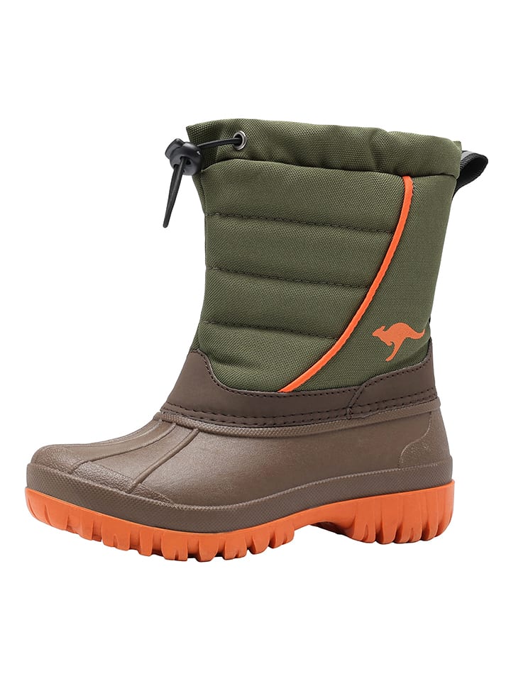 Kangaroos Winterstiefel "K-Ben" in Oliv/ Orange - 31