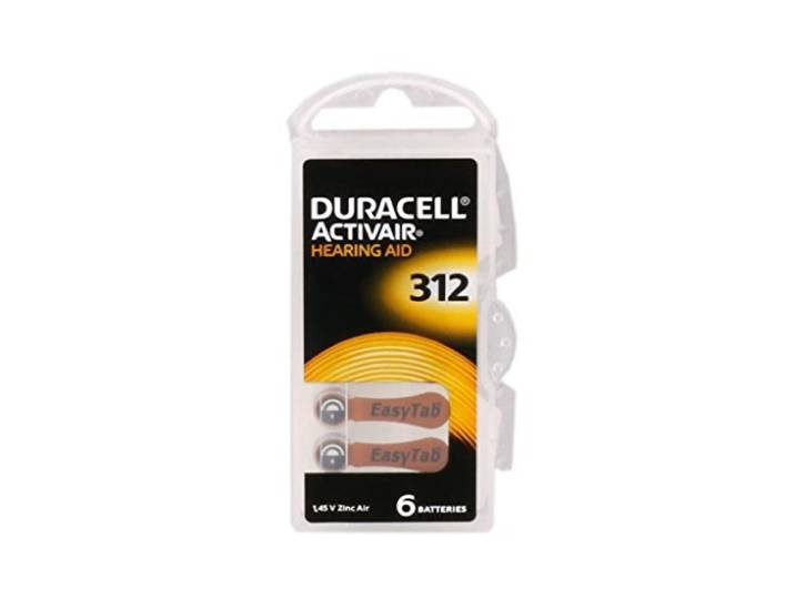 DURACELL Lot de 20 Blisters de 6 Piles auditives ACTIVAIR Easytab DA 312