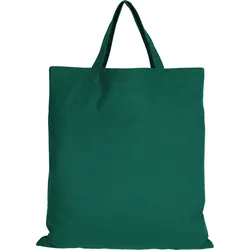 Baumwolltasche - OEKO-TEX 100 zertifiziert | mit zwei kurzen Henkeln | 38x42cm | Jutebeutel | Einkaufstasche | unbedruckt, waldgrün
